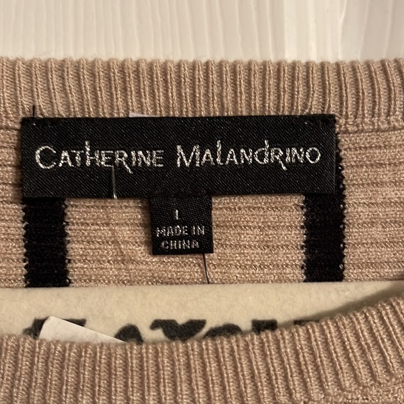 Beige and Black Striped Sweater - super soft - Picture 3 of 6